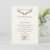 Arrow und Antler Rustikaler Chic Wedding Cream & B Einladung (Stehend Vorderseite)