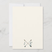 Arrow und Antler Rustikaler Chic Wedding Cream & B Einladung (Rückseite)