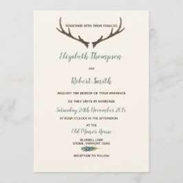 Arrow und Antler Rustikaler Chic Wedding Cream & B Einladung