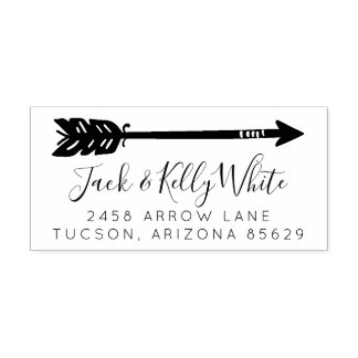 Arrow Wedding Newlywed Rücksendeadresse Gummistempel