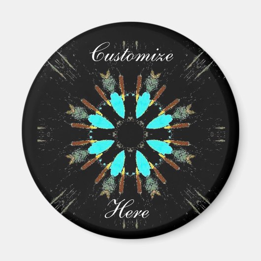 Arrowhead Feathers pow-wow Muster Thunder_Cove Magnet (Vorne)