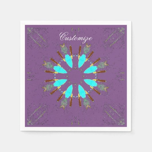 Arrowhead Feathers pow-wow Muster Thunder_Cove Serviette (Vorderseite)