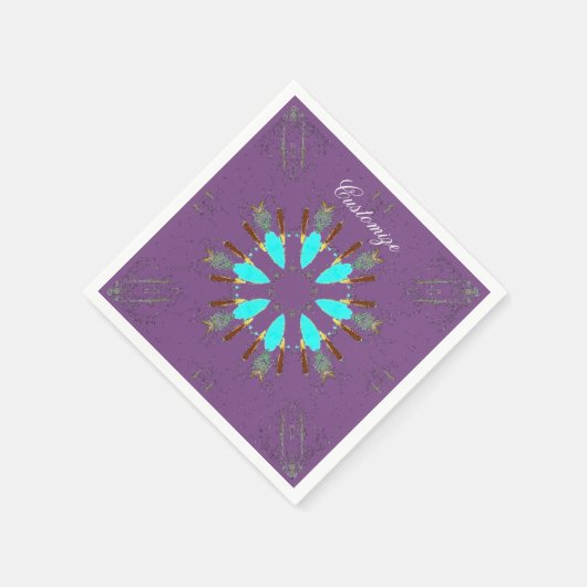 Arrowhead Feathers pow-wow Muster Thunder_Cove Serviette (Ecke)