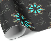 Arrowhead Feathers Pow-wow Thunder_Cove Geschenkpapier (Rolleneckpunkt)