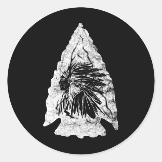 Arrowhead Hunter Indischer Chefjäger Runder Aufkleber (Vorderseite)