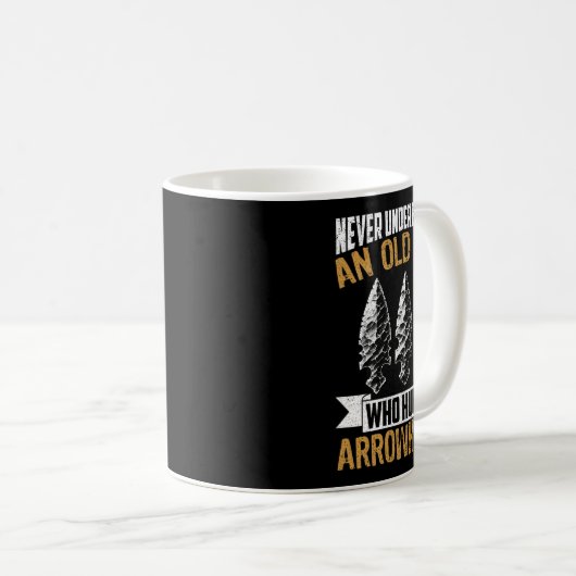Arrowhead Hunter Shirt Alter Mann Opa Arrowhead H Kaffeetasse (VorderseiteRechts)