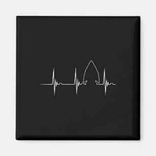 Arrowhead Junting Heartbeat Ekg Puls Hunter Flint Magnet