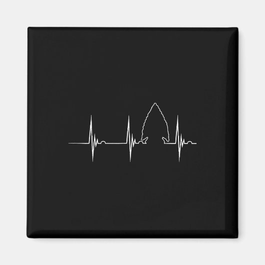 Arrowhead Junting Heartbeat Ekg Puls Hunter Flint Magnet (Vorne)