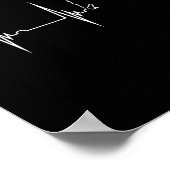 Arrowhead Junting Heartbeat Ekg Puls Hunter Flint Poster (Ecke)