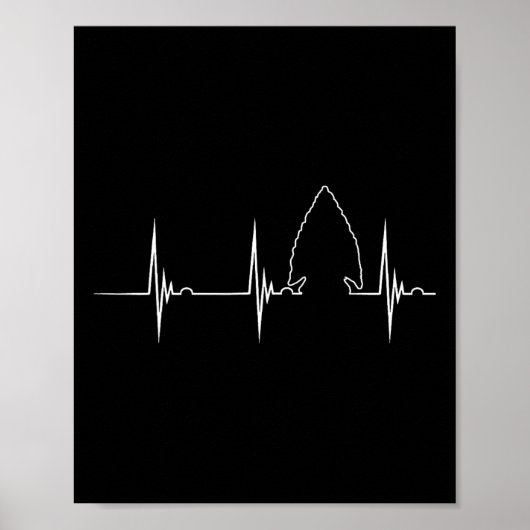 Arrowhead Junting Heartbeat Ekg Puls Hunter Flint Poster (Vorne)