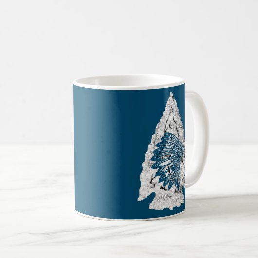 Arrowhead Junting Native American Feather Kaffeetasse (VorderseiteRechts)