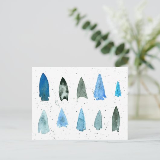 Arrowhead Projectile Points Indigene Postkarte (Stehend Vorderseite)