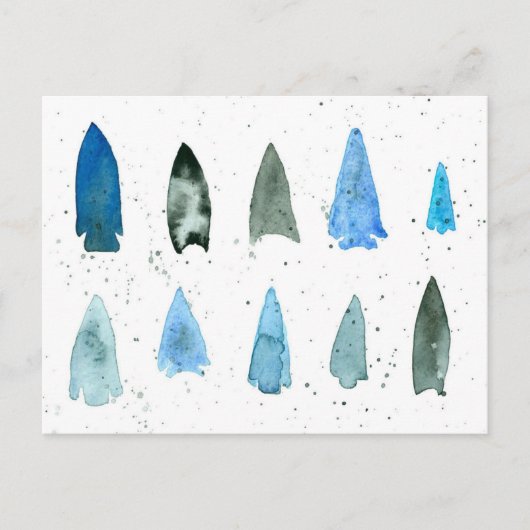 Arrowhead Projectile Points Indigene Postkarte (Vorderseite)