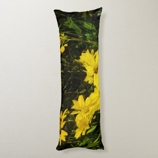 Arrowleaf Balsamroot Gelbe Wildblume Abstrakt Seitenschläferkissen (Rückseite (Vertikal))