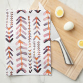 Arrowroot Geometrisches Wasserfarbmuster Pink Lila Geschirrtuch (Viertel Falte)