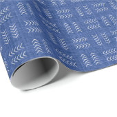 Arrows on Medium Blue Linen Geschenkpapier (Rolleneckpunkt)