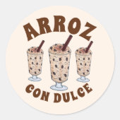 Arroz con Dulce Puerto Rico Coconut Rice Pudding Runder Aufkleber (Vorderseite)