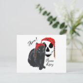 Arrr! Black Cat Pirate Kitty Postkarte (Stehend Vorderseite)