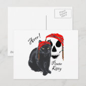 Arrr! Black Cat Pirate Kitty Postkarte (Vorne/Hinten)