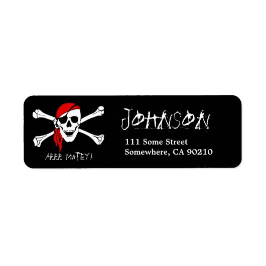ARRR Matey Black Pirate Address Label (Vorne)
