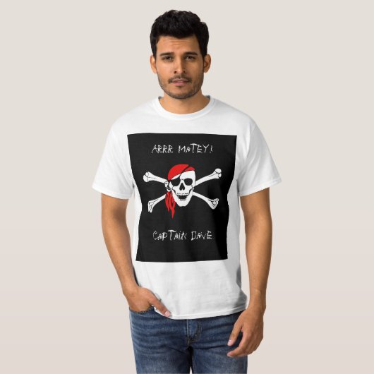 ARRR Matey Custom Pirate Mens Tshirt Shirt Top (Vorne ganz)