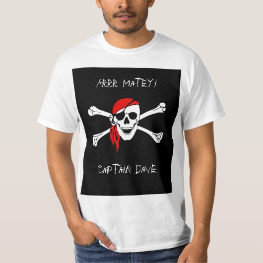 ARRR Matey Custom Pirate Mens Tshirt Shirt Top (Vorderseite)