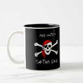 ARRR Matey Personalisiert Pirate Skull Crossbone T Zweifarbige Tasse (Links)