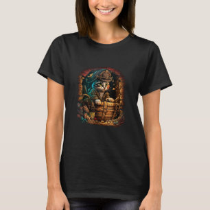 Arrr Meow-ty! Piratendesign mit Schatztruhe und T-Shirt