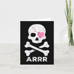 Arrr Pirate Heart Eyepatch Halloween Women Kleinki Karte