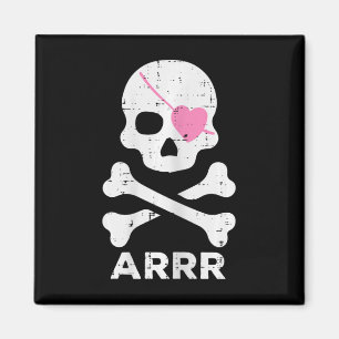 Arrr Pirate Heart Eyepatch Halloween Women Kleinki Magnet