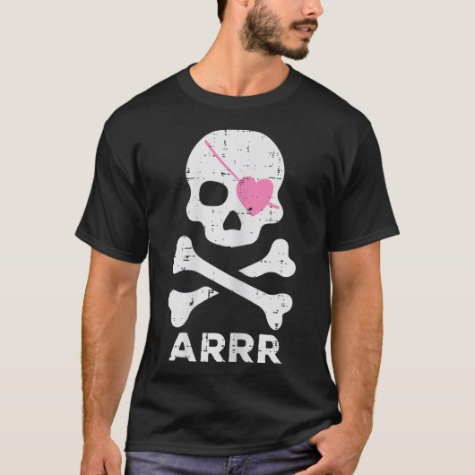 Arrr Pirate Heart Eyepatch Halloween Women T-Shirt (Vorderseite)