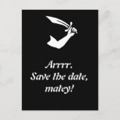 Arrr! Piratenflagge Schwarz Speichern Sie die Datu Ankündigungspostkarte (Vorderseite)