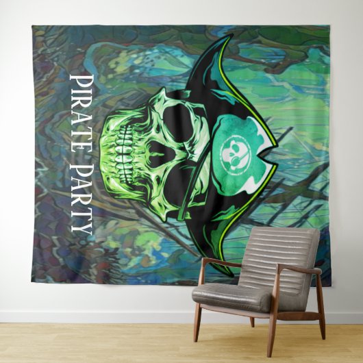 ARRRH Pirate Party Skull Wandteppich (Beispiel (Horizontal))