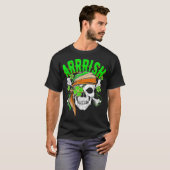 Arrrish Irish Pirate Skull Skeleton One Eye St T-Shirt (Vorne ganz)