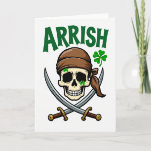 Arrrish-Piratenschädel-Spaßkarte Karte