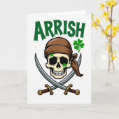 Arrrish-Piratenschädel-Spaßkarte Karte (Gelbe Blume)