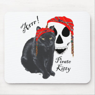 Arrrr! Schwarze Katze Piraten Kitty Mousepad