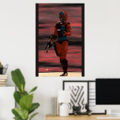 ARS CYBORG IN DESERT SUNSET Science Fiction Scifi Poster (Heimbüro)
