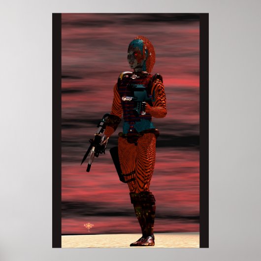 ARS CYBORG IN DESERT SUNSET Science Fiction Scifi Poster (Vorne)