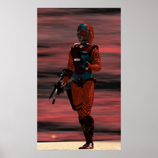 ARS CYBORG IN DESERT SUNSET Science Fiction Scifi Poster (Vorne)
