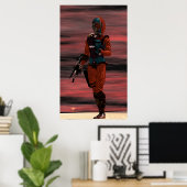 ARS CYBORG IN DESERT SUNSET Science Fiction Scifi Poster (Heimbüro)