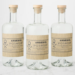 Arsen auf Burlap Liquor Flaschenetiketten Alkoholflaschenetikett