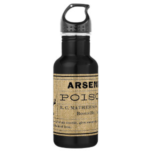 Arsen-Label auf Burlap Edelstahlflasche