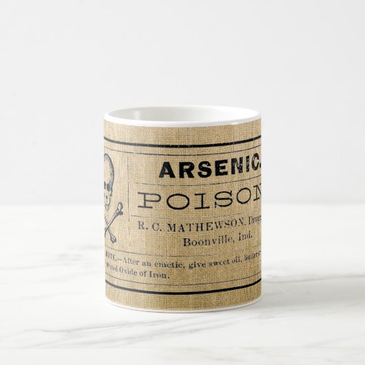 Arsen-Label auf Burlap Kaffeetasse (Mittel)