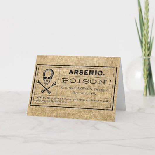 Arsen-Label auf Burlap Karte (Vorderseite)