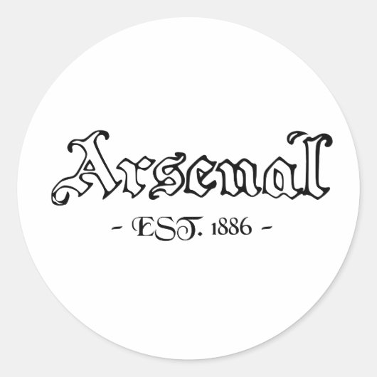 Arsenal Retro Runder Aufkleber (Vorderseite)
