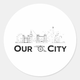 Arsenal Unsere Stadt Runder Aufkleber