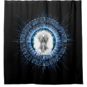 Arsencia Ethereal Silver Light Fraktal Art Duschvorhang (Vorderseite)
