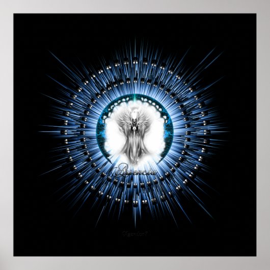 Arsencia Ethereal Silver Light Fraktal Art Poster (Vorne)