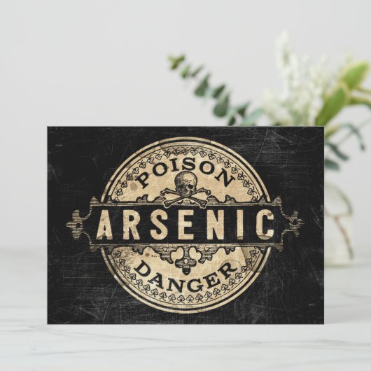 Arsenic Poison Label Vintag Style Einladung (Stehend Vorderseite)
